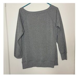 Gray Off-Shoulder Sweatshirt